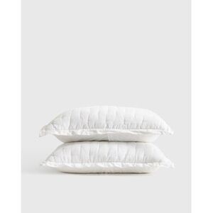 Quince Home European Linen Dream Sham Set`2 White Bedding Standard